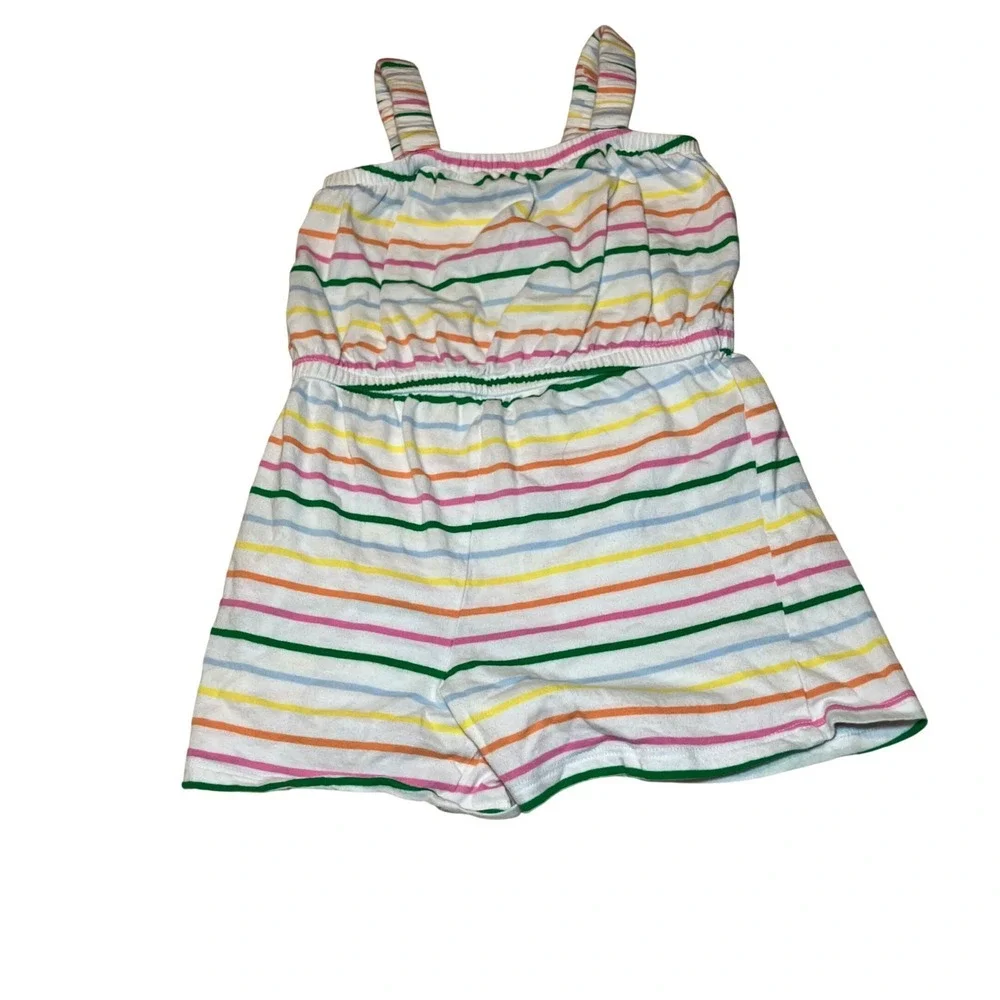 Old Navy Girls Size 4T Rainbow Stripe Sleeveless Romper Elastic Waist